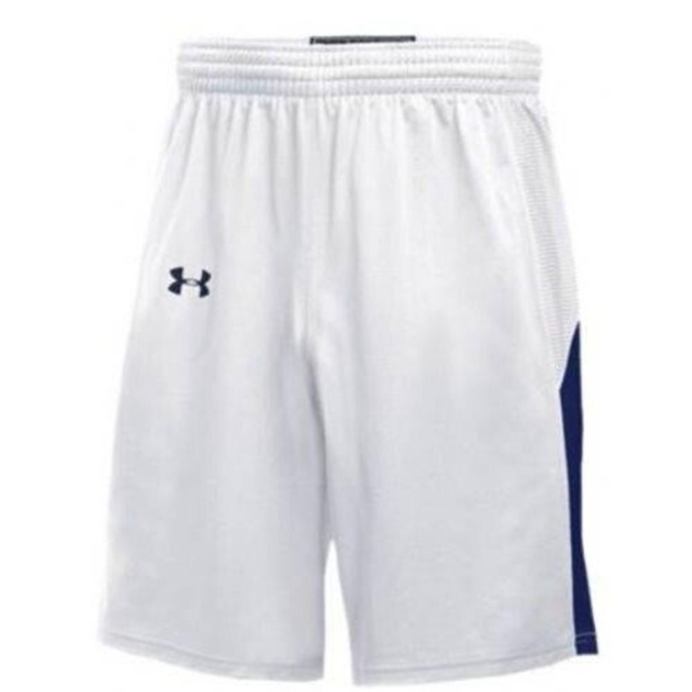 Men's Under Armour Basketball Shorts 10" Inseam  White/Navy  Adult XXL BRAND NEW
